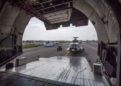 Loading the retired helicopters